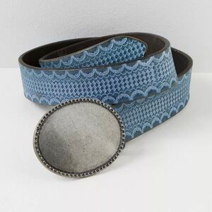 Duke Concho Blue Leather Belt